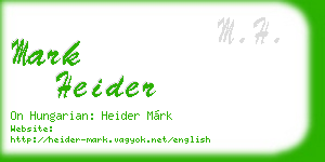 mark heider business card